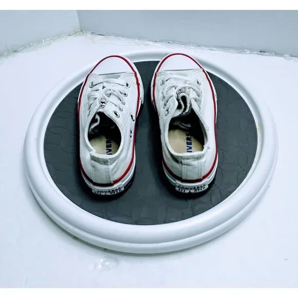 Converse White Low-Top Chuck Taylor All Star Youth Sneakers Sz 11 Canvas & Rubbe - Picture 6 of 7